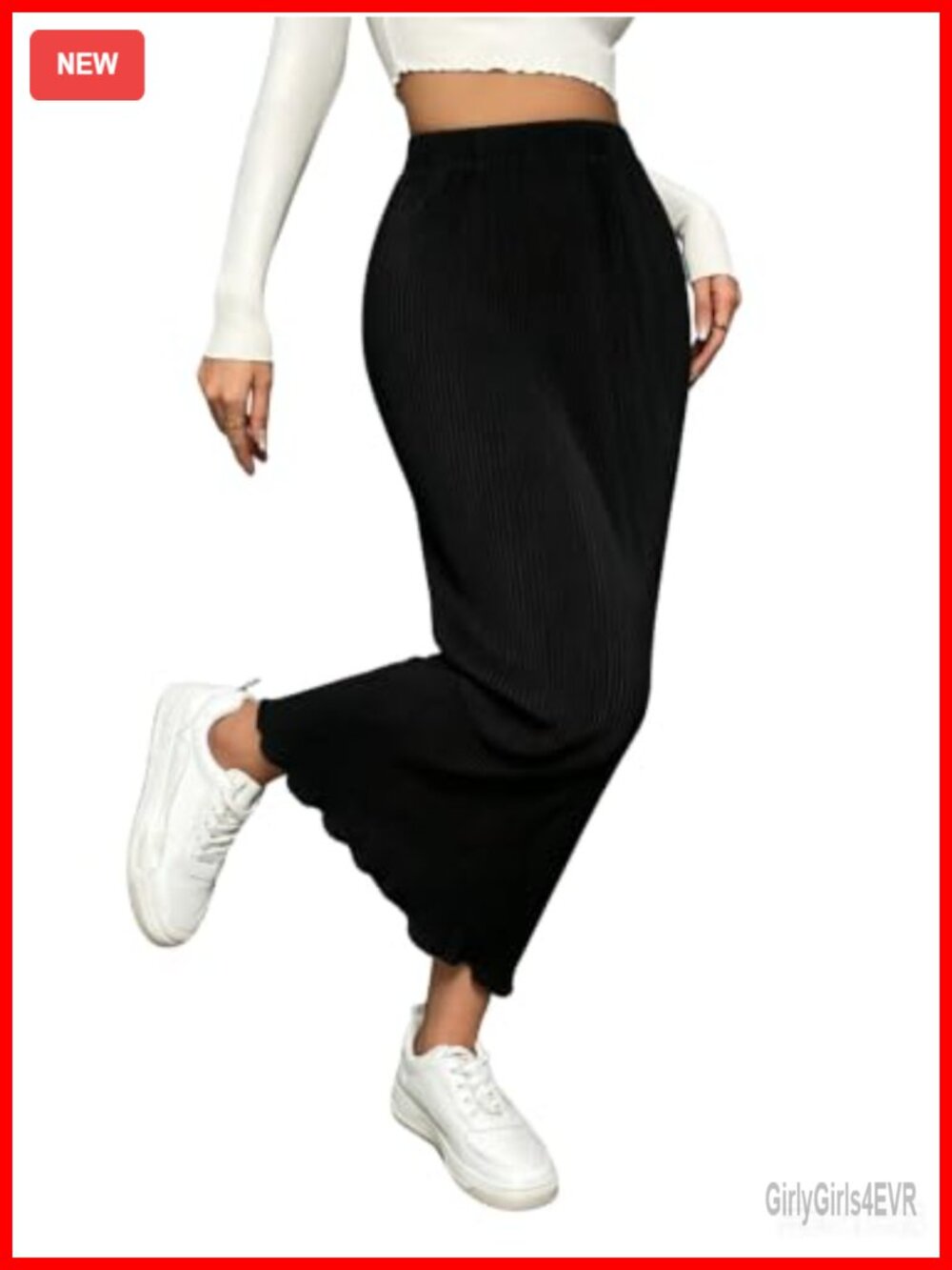 Women's Maxi Skirt Elastic High Waisted Bodycon Plisse Long Skirt